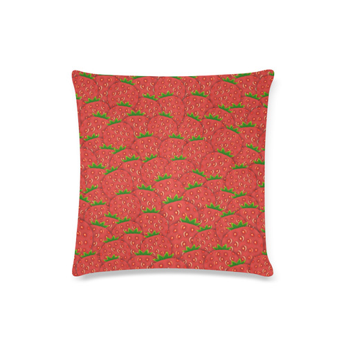 Strawberry Patch Custom Zippered Pillow Case 16"x16"(Twin Sides)