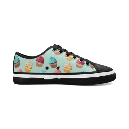 Cup Cakes Party Women's Canvas Zipper Shoes/Large Size (Model 001)