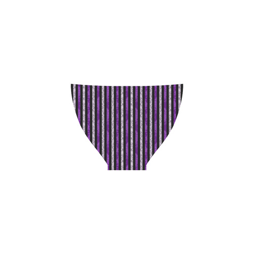 Two Tone Purple Damask Goth Stripe Custom Bikini Swimsuit