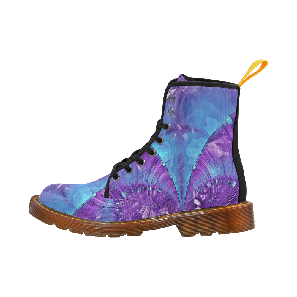 Abstract Fractal Painting - blue magenta pink Martin Boots For Men Model 1203H