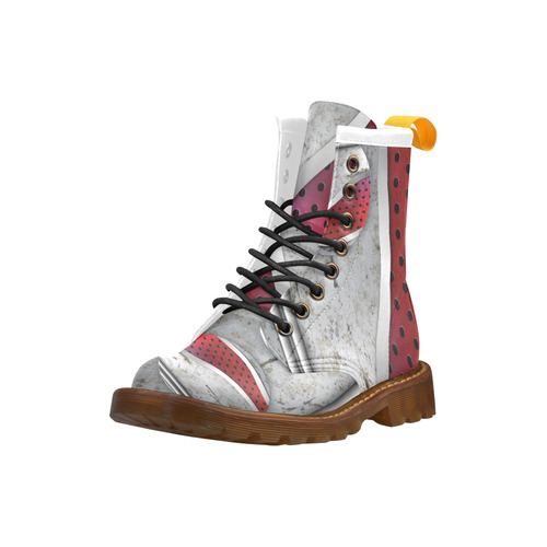 3D metal textured art High Grade PU Leather Martin Boots For Men Model 402H