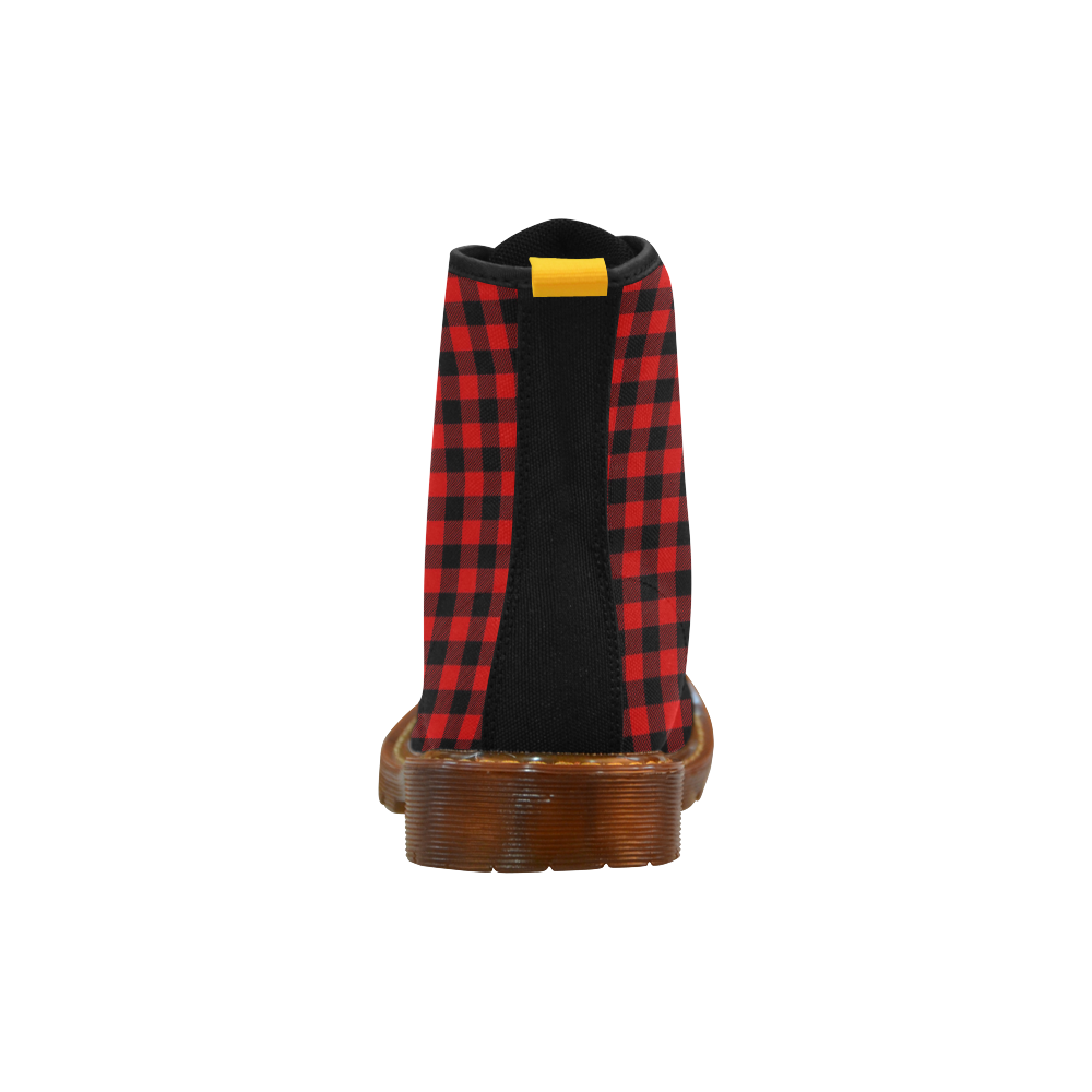 LUMBERJACK Squares Fabric - red black Martin Boots For Men Model 1203H