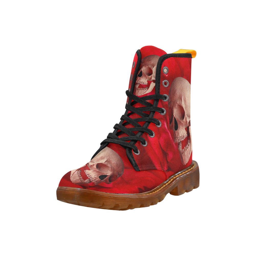 Funny Skull and Red Rose Martin Boots For Men Model 1203H