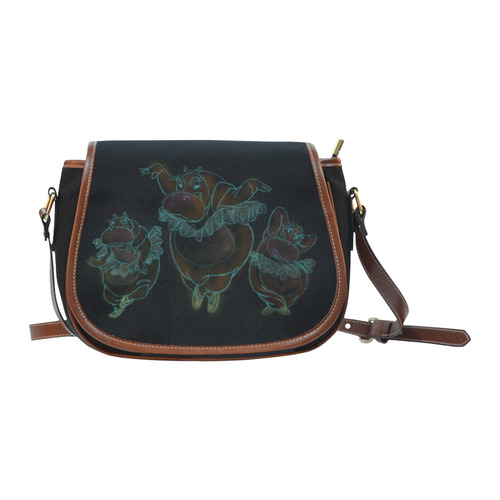 Fantasia hippo Saddle Bag/Small (Model 1649)(Flap Customization)