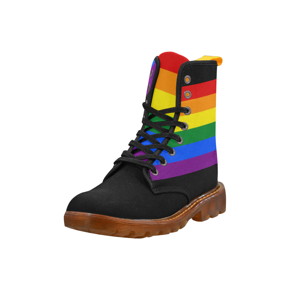 Gay Pride Rainbow Flag Stripes Martin Boots For Men Model 1203H