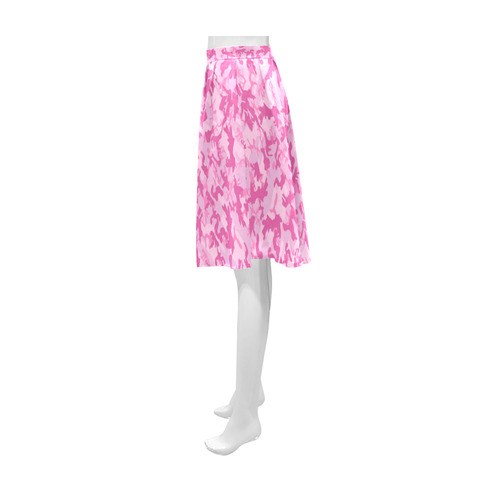 Shocking Pink Camouflage Pattern Athena Women's Short Skirt (Model D15)