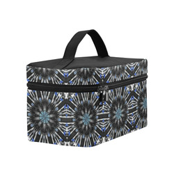 Black and Blue Geometric Lunch Bag/Large (Model 1658)