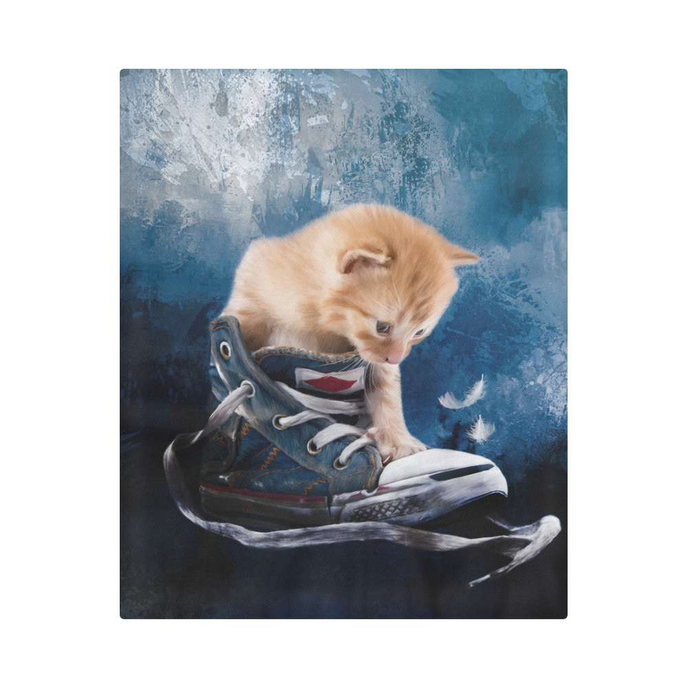Cute painted red kitten plays in sneakers Duvet Cover 86"x70" ( All-over-print)
