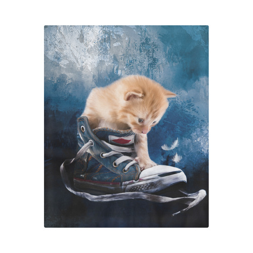 Cute painted red kitten plays in sneakers Duvet Cover 86"x70" ( All-over-print)