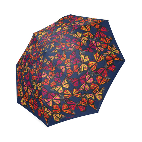 Hot Monarchs on Navy Foldable Umbrella (Model U01)