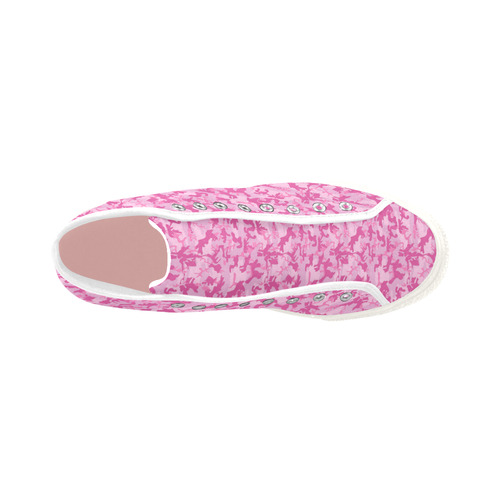 Shocking Pink Camouflage Pattern Vancouver H Women's Canvas Shoes (1013-1)