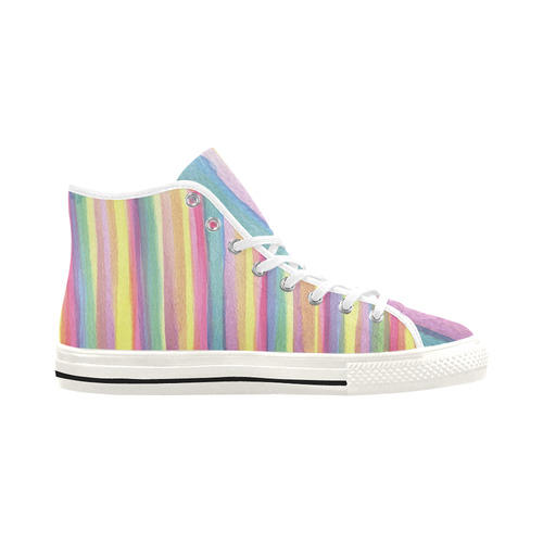 Rainbow Watercolor Stripes Vancouver H Women's Canvas Shoes (1013-1)