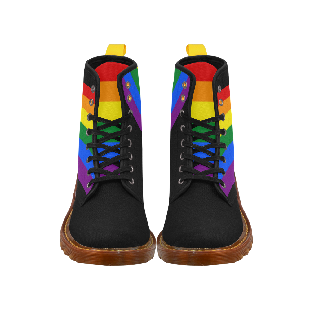 Gay Pride Rainbow Flag Stripes Martin Boots For Men Model 1203H