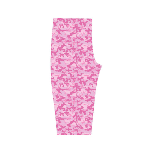 Shocking Pink Camouflage Pattern Hestia Cropped Leggings (Model L03)