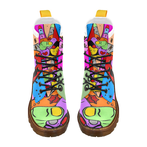 A Peace Popart by Nico Bielow High Grade PU Leather Martin Boots For Men Model 402H