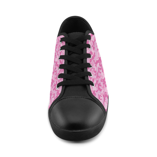 Shocking Pink Camouflage Pattern Canvas Shoes for Women/Large Size (Model 016)