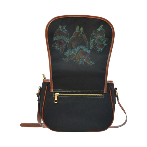 Fantasia hippo Saddle Bag/Small (Model 1649)(Flap Customization)
