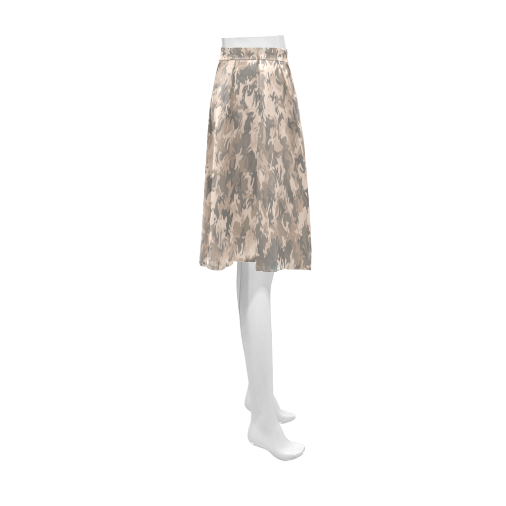 Sophisticated Beige Camouflage Athena Women's Short Skirt (Model D15)