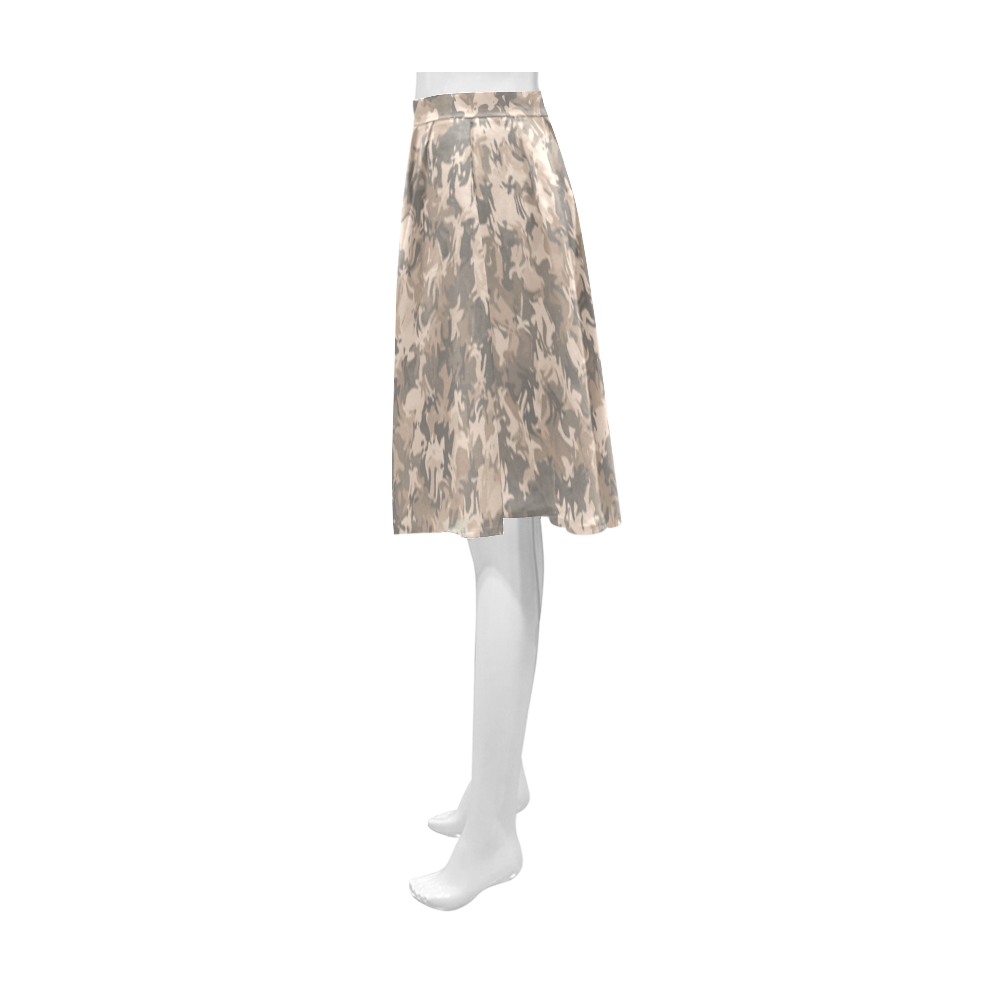 Sophisticated Beige Camouflage Athena Women's Short Skirt (Model D15)