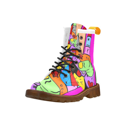 A Peace Popart by Nico Bielow High Grade PU Leather Martin Boots For Men Model 402H