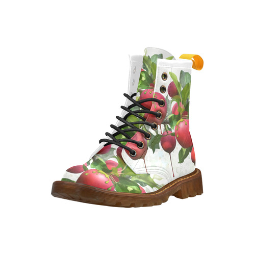 Melting Apples, fruit watercolors High Grade PU Leather Martin Boots For Women Model 402H