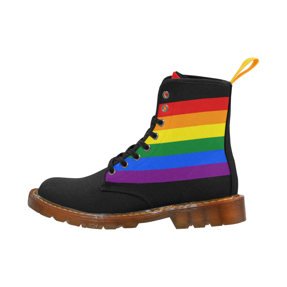 Gay Pride Rainbow Flag Stripes Martin Boots For Men Model 1203H