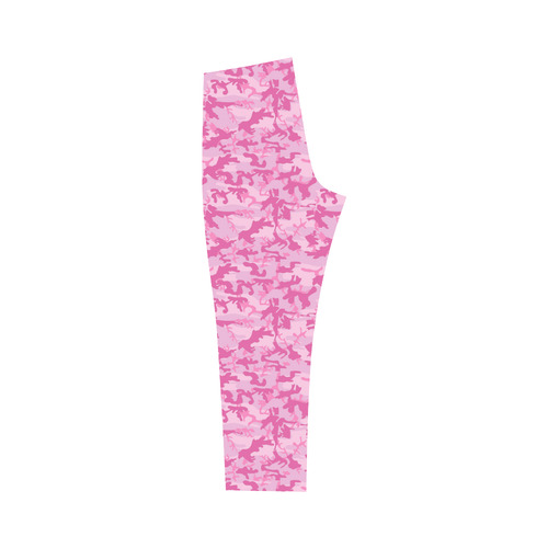 Shocking Pink Camouflage Pattern Capri Legging (Model L02)