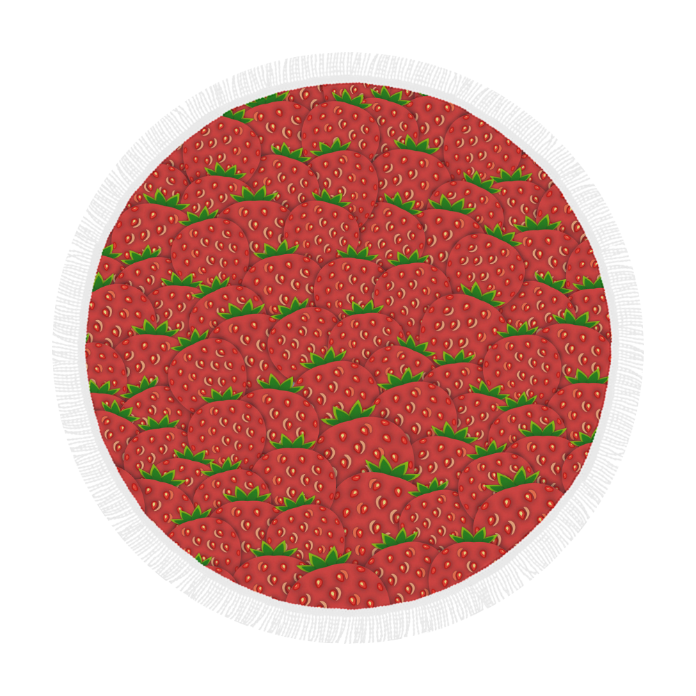 Strawberry Patch Circular Beach Shawl 59"x 59"