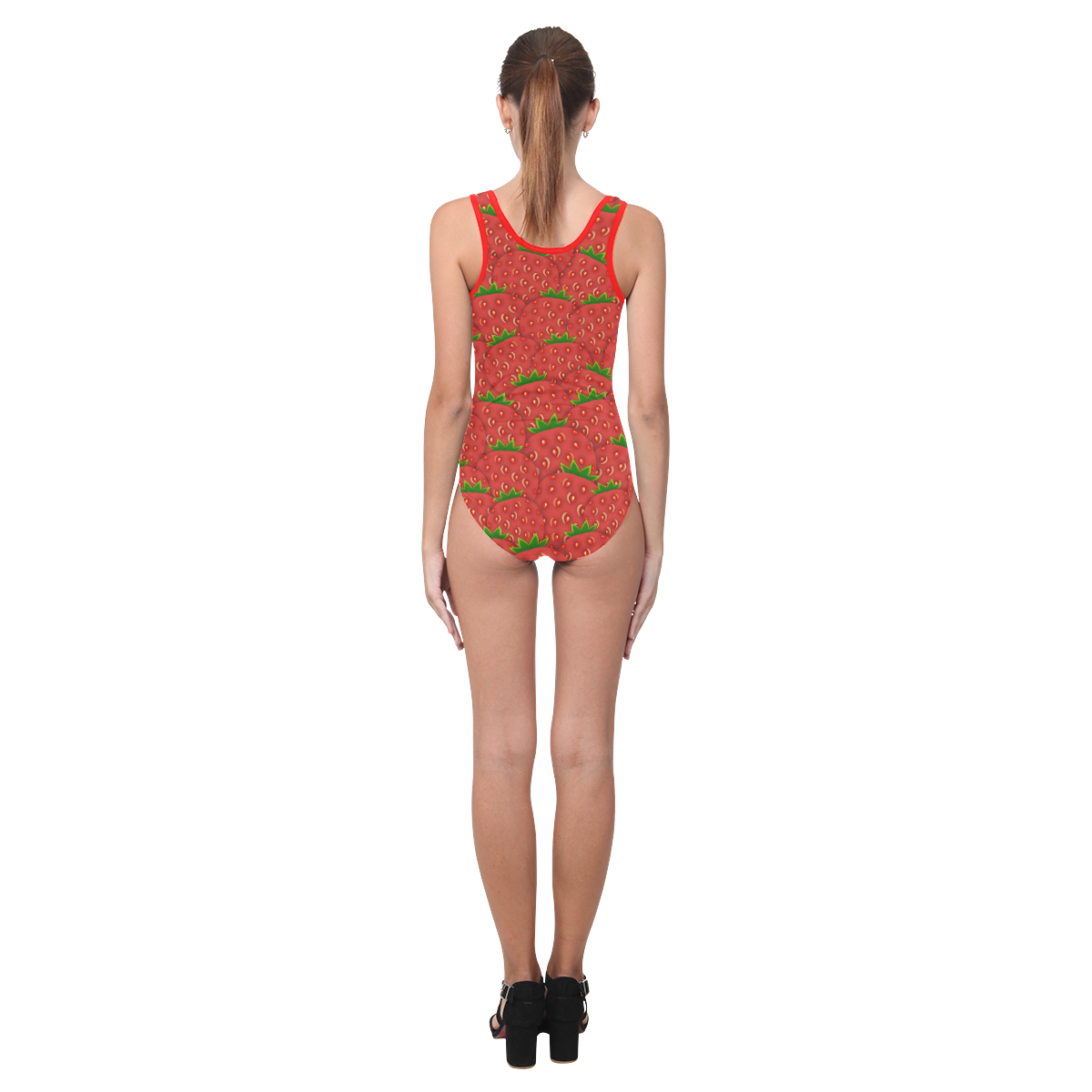 Strawberry Patch Vest One Piece Swimsuit (Model S04)