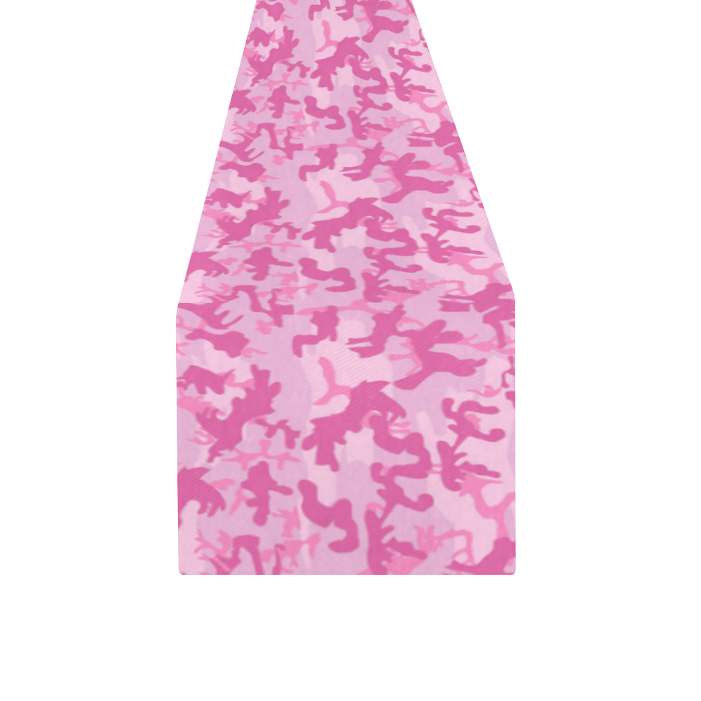 Shocking Pink Camouflage Pattern Table Runner 14x72 inch