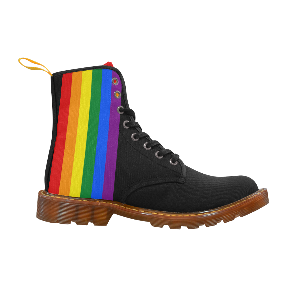 Gay Pride Rainbow Flag Stripes Martin Boots For Men Model 1203H