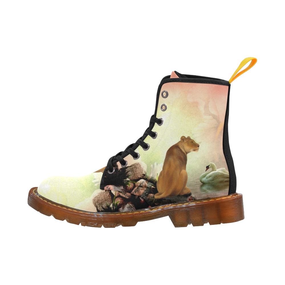 Awesome lioness in a fantasy world Martin Boots For Women Model 1203H