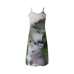 BEAUTIFUL TWO HUSKY PICTURE DRESS Alcestis Slip Dress (Model D05)
