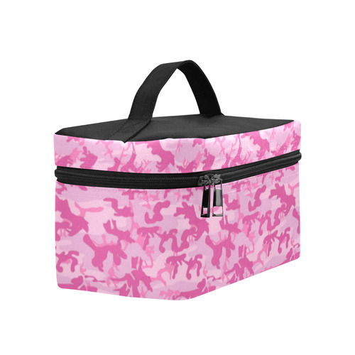 Shocking Pink Camouflage Pattern Cosmetic Bag/Large (Model 1658)