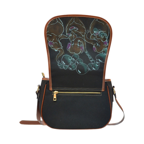 Fantasia elephants Saddle Bag/Small (Model 1649)(Flap Customization)