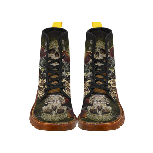 Funny Skull and Book Martin Boots For Men Model 1203H