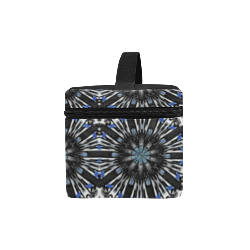 Black and Blue Geometric Lunch Bag/Large (Model 1658)