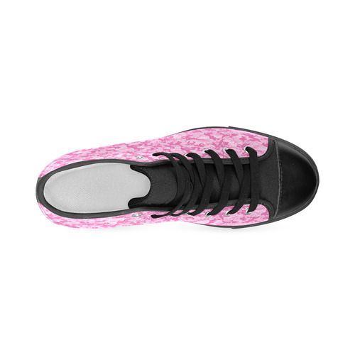 Shocking Pink Camouflage Pattern Women's Classic High Top Canvas Shoes (Model 017)