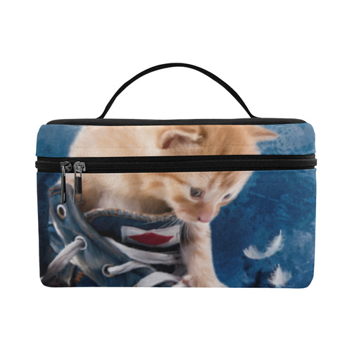 Cute painted red kitten plays in sneakers Lunch Bag/Large (Model 1658)