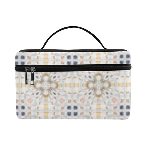 Blue Peach and Beige Abstract Lunch Bag/Large (Model 1658)