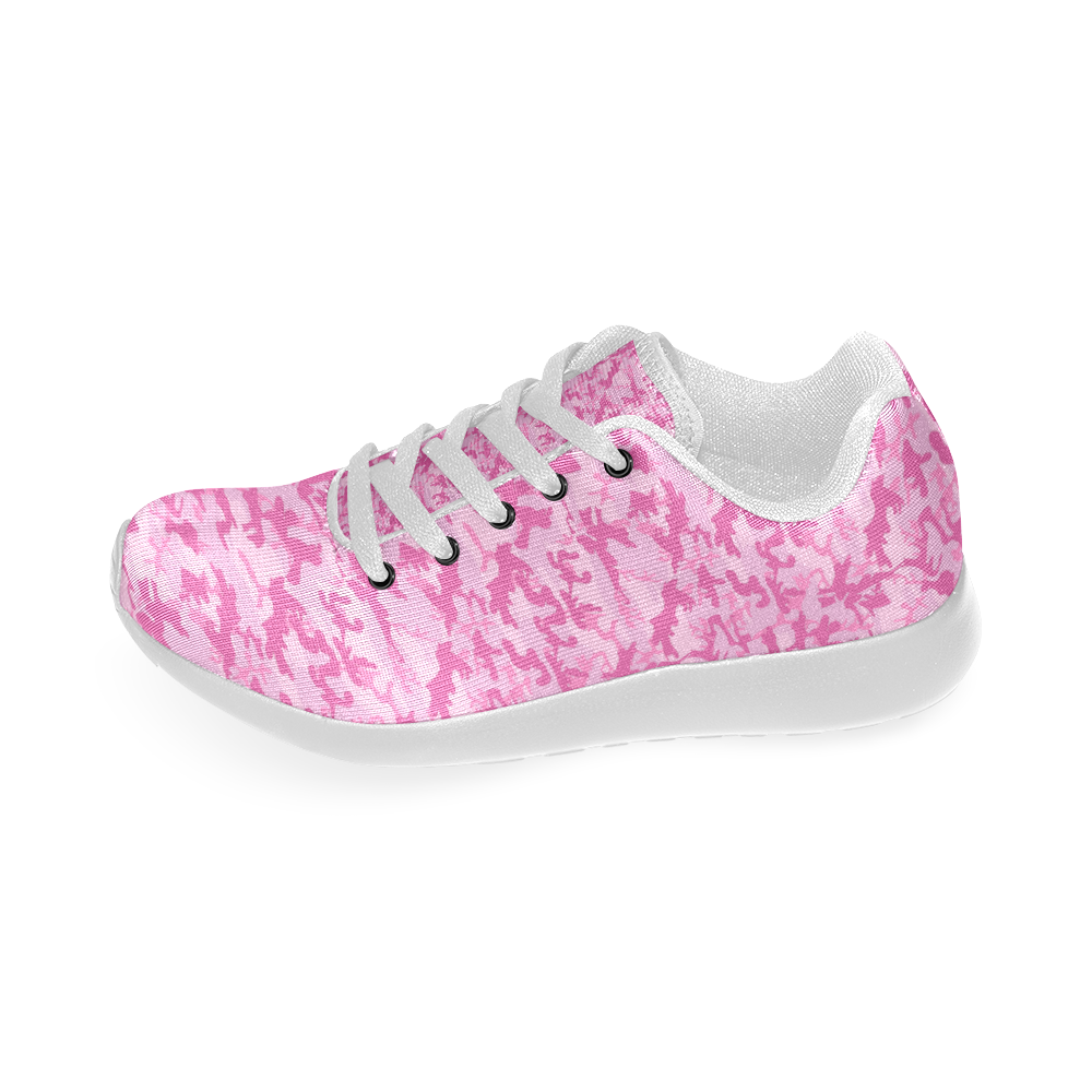Shocking Pink Camouflage Pattern Women’s Running Shoes (Model 020)