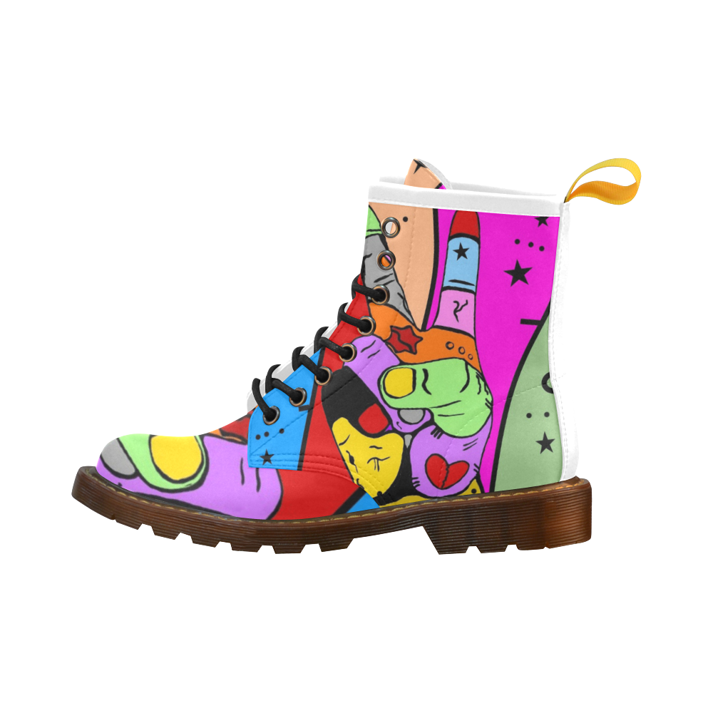 A Peace Popart by Nico Bielow High Grade PU Leather Martin Boots For Women Model 402H