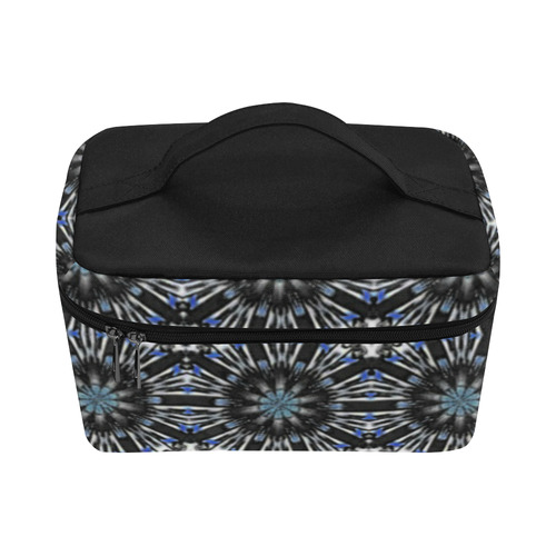 Black and Blue Geometric Lunch Bag/Large (Model 1658)