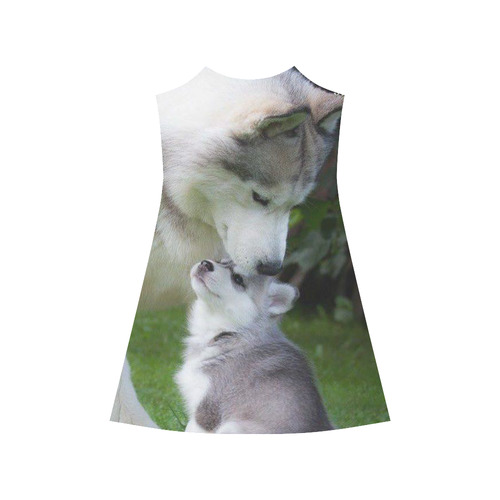 BEAUTIFUL TWO HUSKY PICTURE DRESS Alcestis Slip Dress (Model D05)