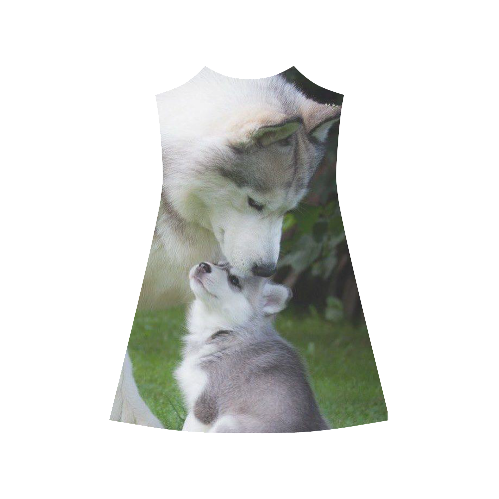 BEAUTIFUL TWO HUSKY PICTURE DRESS Alcestis Slip Dress (Model D05)