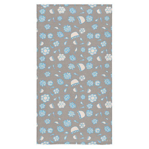 floral gray and blue Bath Towel 30"x56"