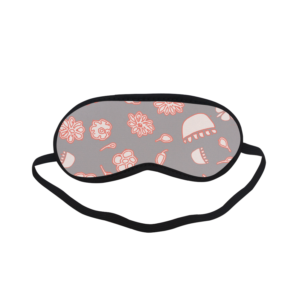 floral gray and red Sleeping Mask