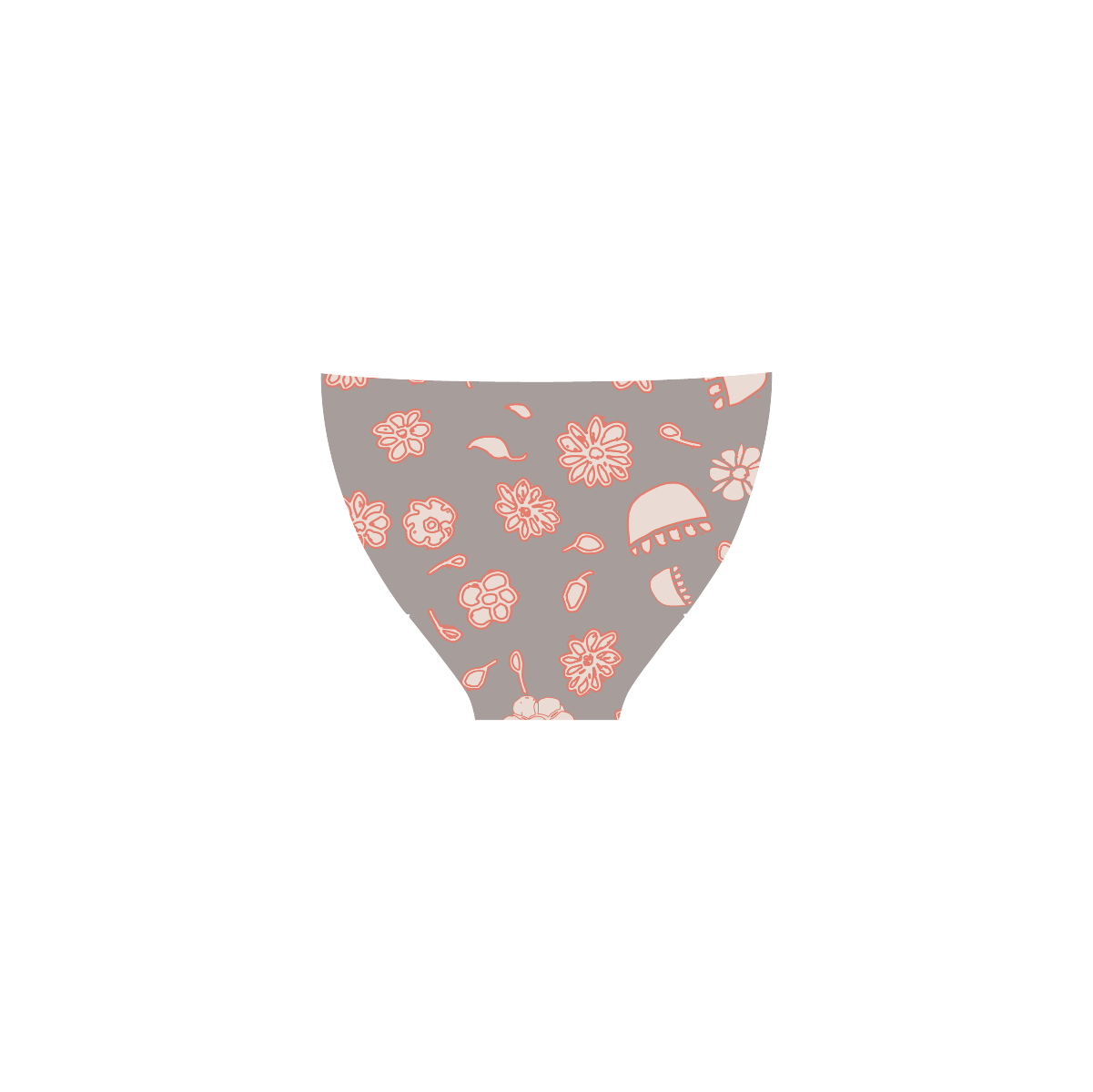 floral gray and red Custom Bikini Swimsuit (Model S01)