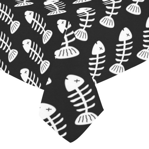 Fish Bones Pattern Cotton Linen Tablecloth 52"x 70"