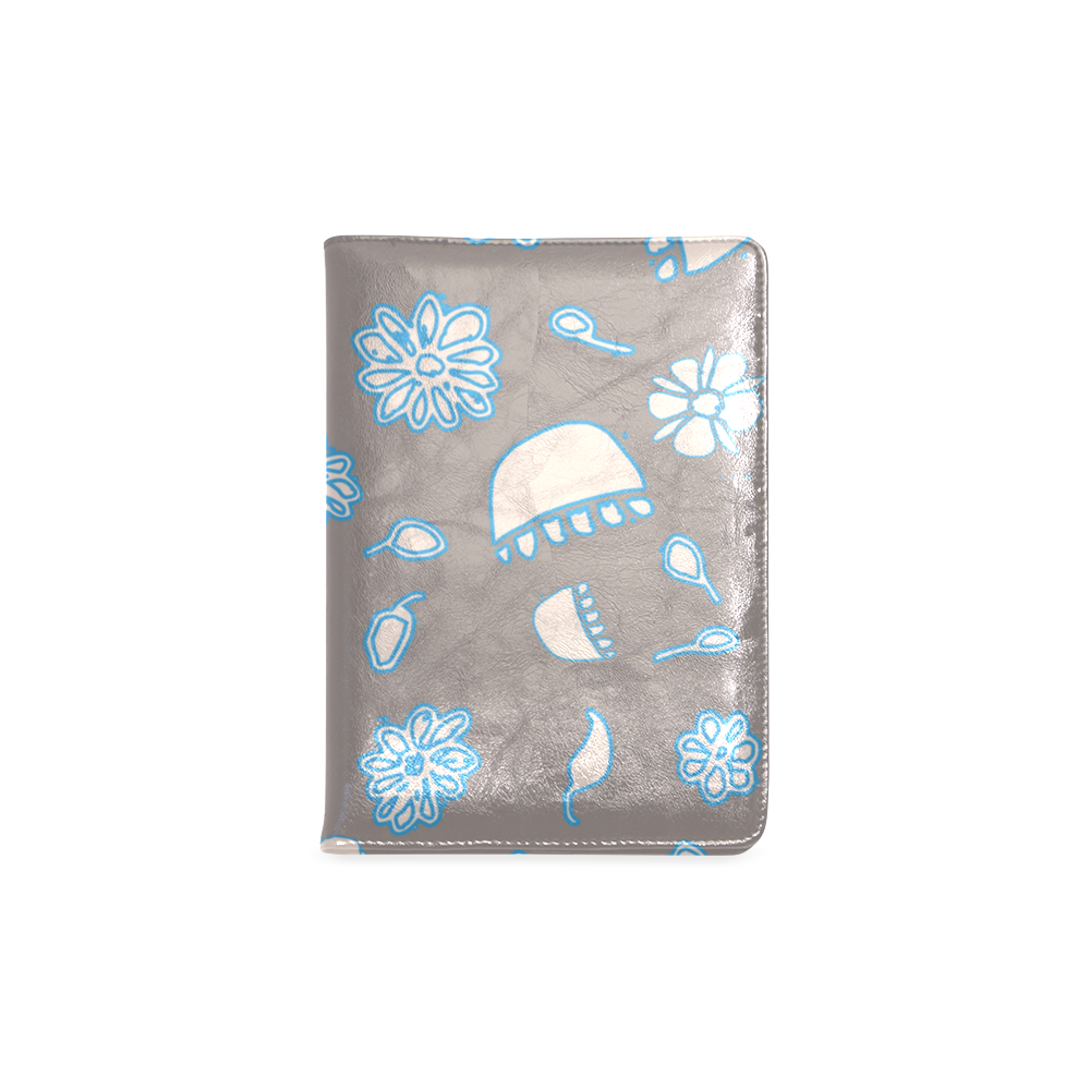 floral gray and blue Custom NoteBook A5
